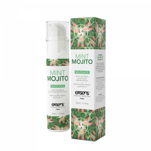 Массажное масло EXSENS Mojito 50мл разогревающее, без сахара, без парабенов, съедобное