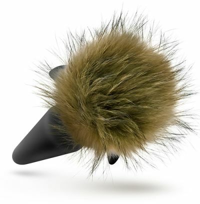 Анальная пробка с помпоном POM PLUGS BROWN