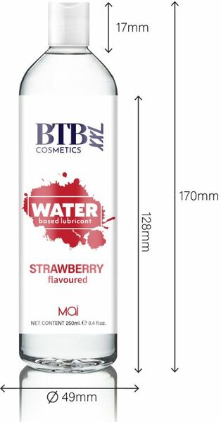 Смазка на водной основе BTB FLAVORED STRAWBERRY с ароматом клубники (250 мл)