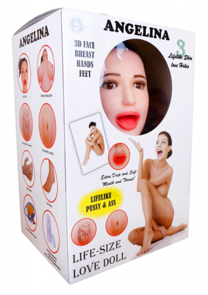 Кукла надувная ANGELINA 3D с вставкой из киберкожи и вибростимуляцией