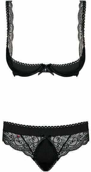 Комплект Obsessive MIAMOR SET черная открыт,грудь L/XL