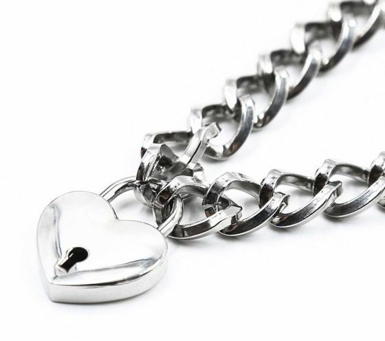 Ошейник из цепочки Heart, Silver