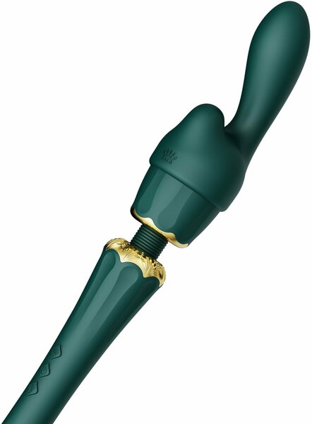 Вибратор микрофон с насадками Zalo Kyro Wand Turquoise Green
