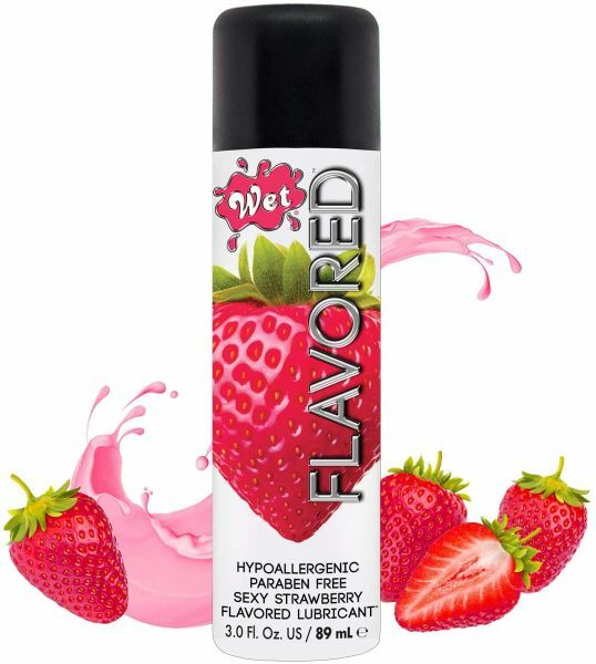 ПРОБНИК Лубрикант Wet Flavored Sexy Strawberry (сочная клубника) 10 мл
