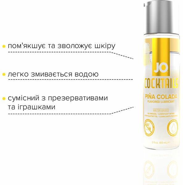 Лубрикант на водной основе System JO Cocktails - PinaColada без сахара, растительный глицерин(60 мл)