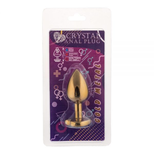 Анальная пробка,Gold Heart Sapphire, S