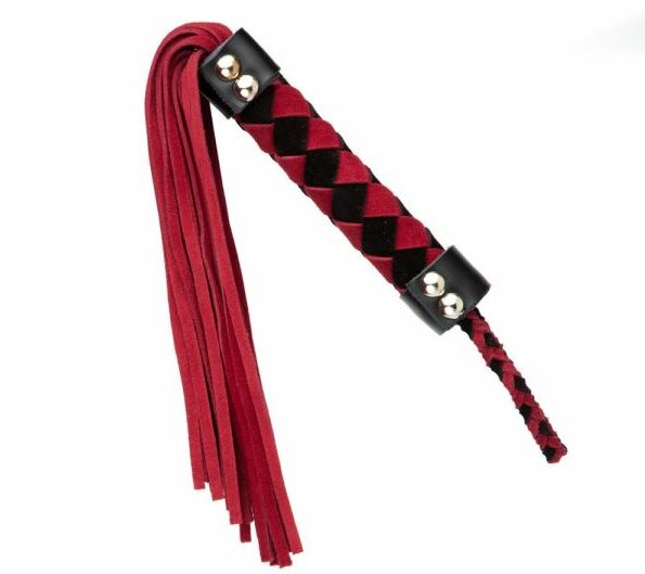F61416 Плетка из замши ромб FLOGGER BLACK/RED