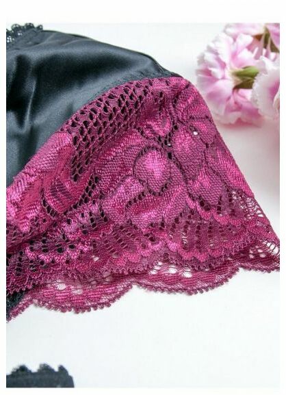 Халат Obsessive 842-PEI-1 S/M черный-розовый