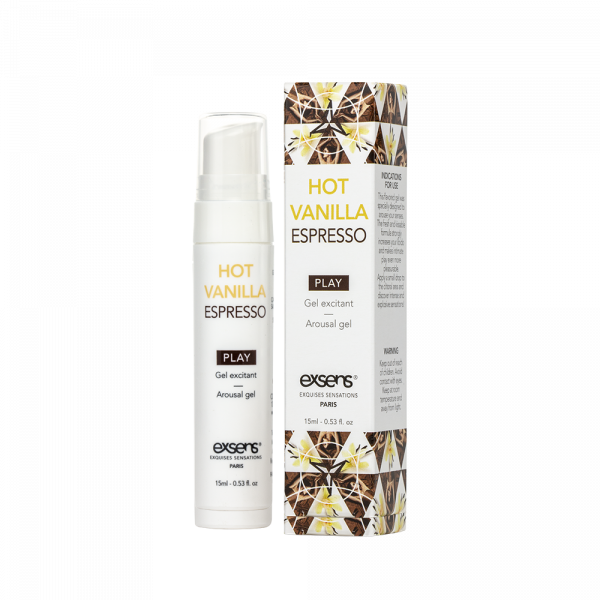 Стимулирующий гель EXSENS Kissable Hot Vanilla Espresso 15мл можно для поцелуев, охлаждающий