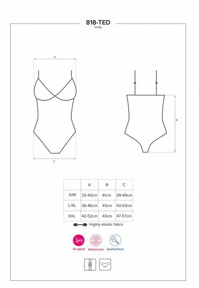 Боди Секси Obsessive 818-TED-1 Crotchless teddy ХXL