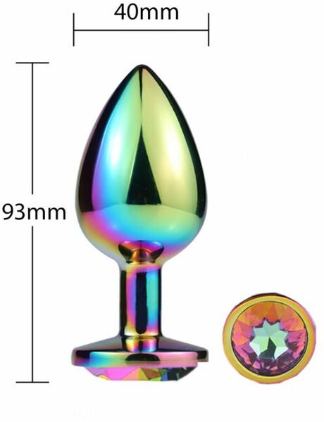 Металлическая анальная пробка MAI Attraction Toys №74 RAINBOW