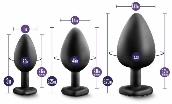 Набор анальных пробок LUXE BLING PLUGS TRAINING KIT BLACK