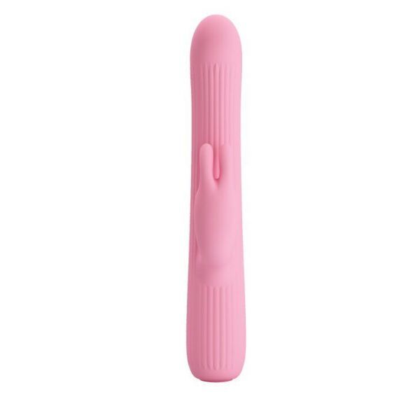 Вибромассажер с стимулятором клитора и ротацией JULIAN, Light Pink