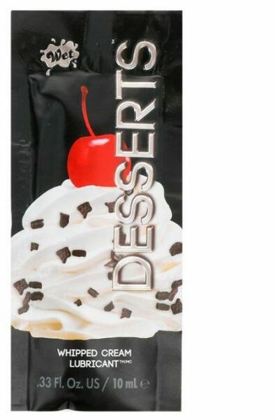 ПРОБНИК Съедобный Лубрикант WET Whipped Cream ( со вкусом сливок) 10 мл