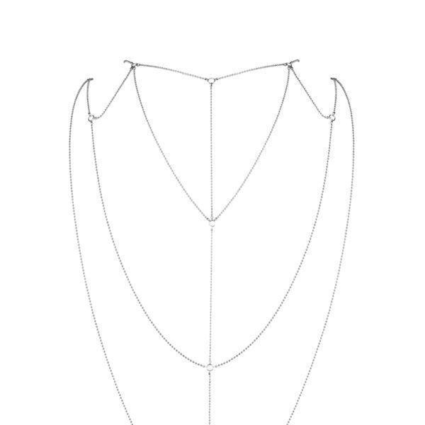 Цепочка для спины Bijoux Indiscrets Magnifique Back and Cleavage Chain - Silver, украшение для тела