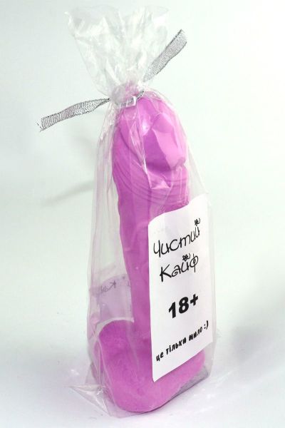 Крафтовое мыло-член с присоской Чистый Кайф Violet size M натуральное