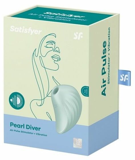 Вакуумный клиторальный стимулятор с вибрацией Satisfyer Pearl Diver Mint