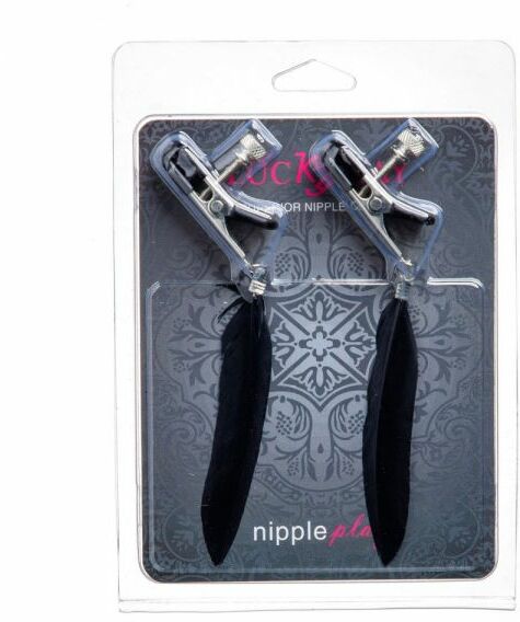 Зажимы на соски Nipple play плоские перышки Black