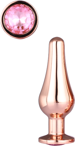 DT21826 Анальная пробка конической формы Dream Toys GLEAMING LOVE ROSE GOLD PLEASURE PLUG S