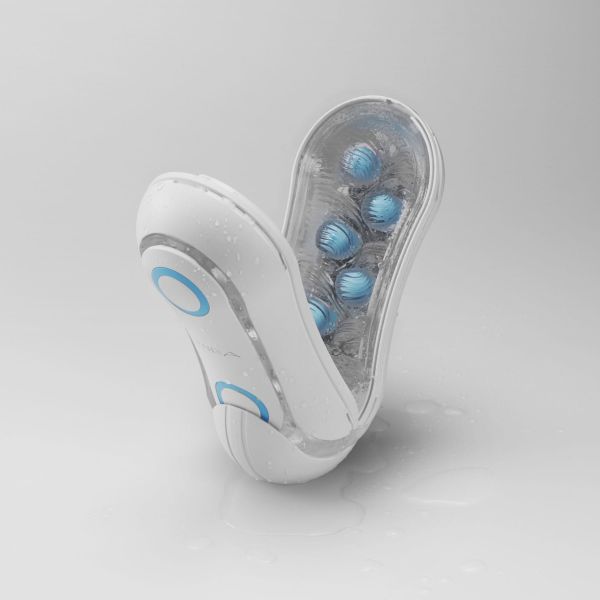 Мастурбатор Tenga FLIP ORB - Blue Rush, с изменяемым сжатием, со стимулирующими шариками внутри