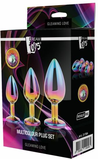 DT21784 Набор радужных анальных пробок GLEAMING LOVE MULTICOLOUR PLUG SET