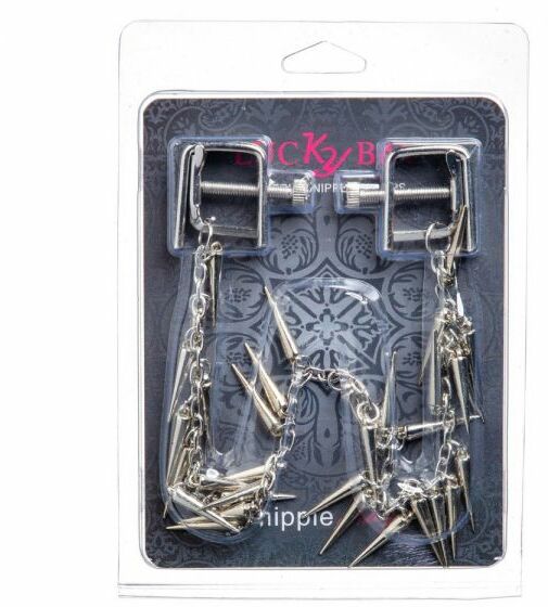 Зажимы на соски Nipple play квадратные Chain and Spike