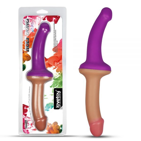 Страпон двойной 12.5" Double Dildo, Flesh+Purple