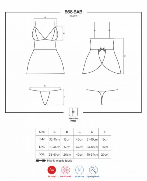 Бебидолл Obsessive 866-BAB-1 babydoll & thong L/XL