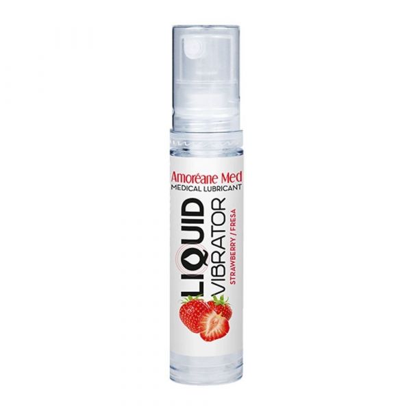 Лубрикант с эффектом вибрации Amoreane Med Liquid Vibrator Strawberry (10 мл)