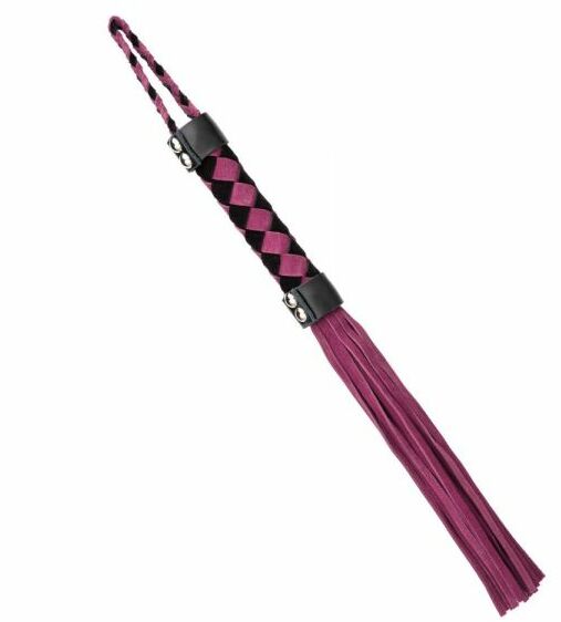 F61418 Плетка из замши ромб FLOGGER BLACK/PINK