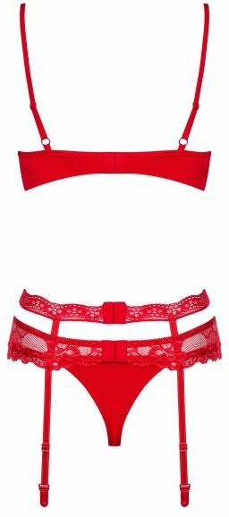 Комплект Obsessive Heartina 3 pcs set S/M S\M красный