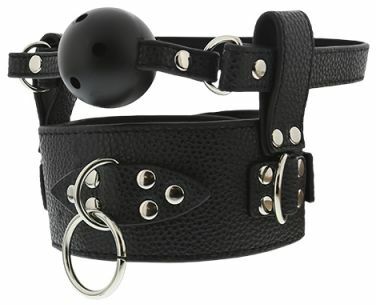 Кляп с ошейником BLAZE BREATHABLE BALL GAG WITH COLLAR