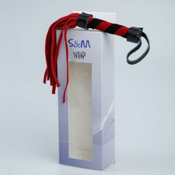 F61415 Плетка из замши мини FLOGGER BLACK/RED