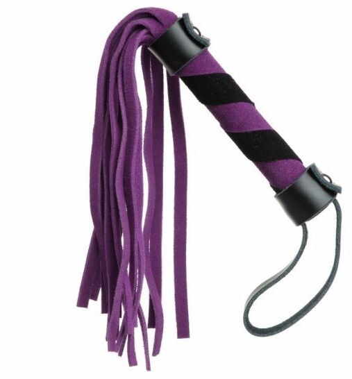 F61417 Плетка из замши мини FLOGGER BLACK/PURPLE