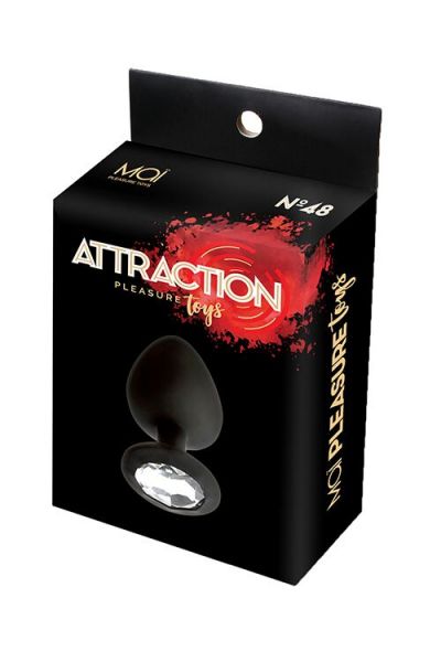 Анальная пробка с кристаллом MAI Attraction Toys №47 Black, длина 7см, диаметр 2,5см