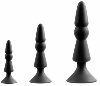 Набор анальных плагов MENZSTUFF 3-PIECE ANAL CONE SET BLACK