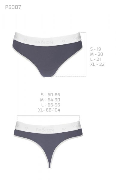 Спортивные трусики-стринги Passion PS007 PANTIES dark grey, size L