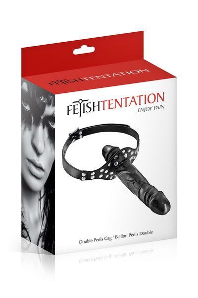 Кляп с двойным фаллоимитатором Fetish Tentation Double Penis Gag