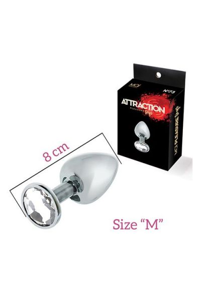 Анальная пробка с кристаллом MAI Attraction Toys №73, длина 8см, диаметр 3см