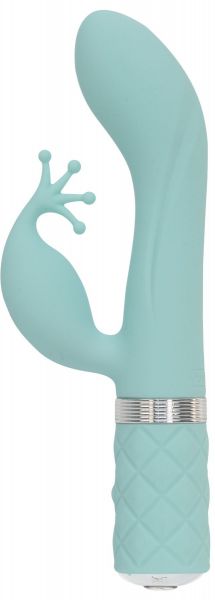 Роскошный вибратор-кролик Pillow Talk - Kinky Teal с кристаллом Сваровски, мощный