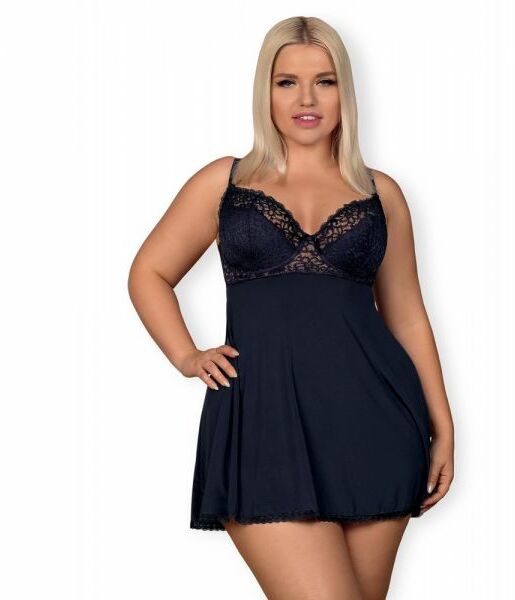 Cорочка Obsessive Drimera babydoll & thong blue XXL