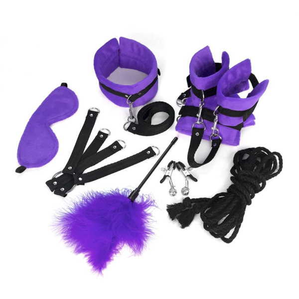 БДСМ-набор Art of Sex – Soft Touch BDSM Set, фиолетовый, 9 предметов