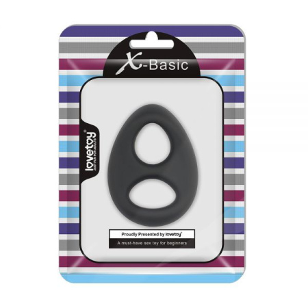 Двойное эрекционное кольцо Silicone Cockring, Black || 