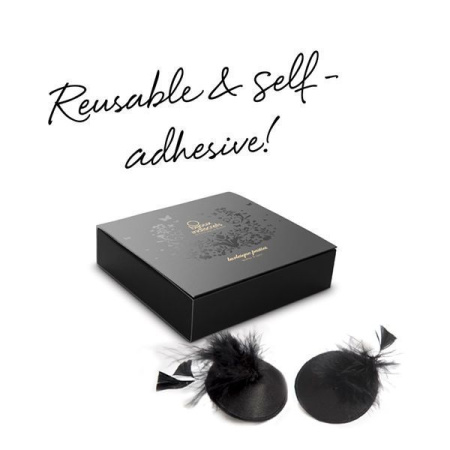Пэстис - стикини Bijoux Indiscrets Burlesque pasties FEATHER, с перьями || 