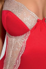 Корсет с пажами LORAINE CORSET red XXL/XXXL - Passion Exclusive, трусики || 