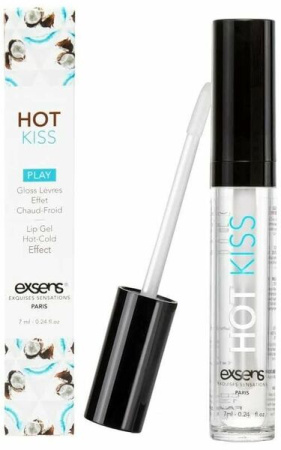 Стимулирующий блеск для губ Exsens Coconut Hot Kiss 7мл, согревает и охлаждает || 