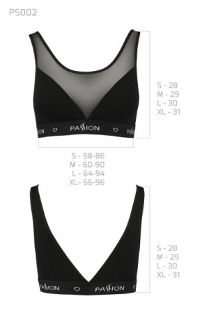 Топ с прозрачной вставкой Passion PS002 TOP black, size L || 