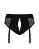Кружевные трусы для страпона с подвязками для чулок Strap-On-Me DIVA HARNESS - L || 