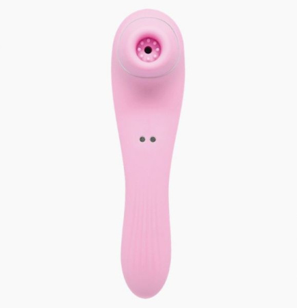 Вибратор и вакуумный клиторальный стимулятор Alive Midnight Quiver Pink - секс-игрушка 2в1 || 