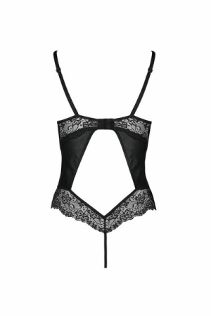Боди из эко-кожи и кружева Loona Body black L/XL - Passion || 